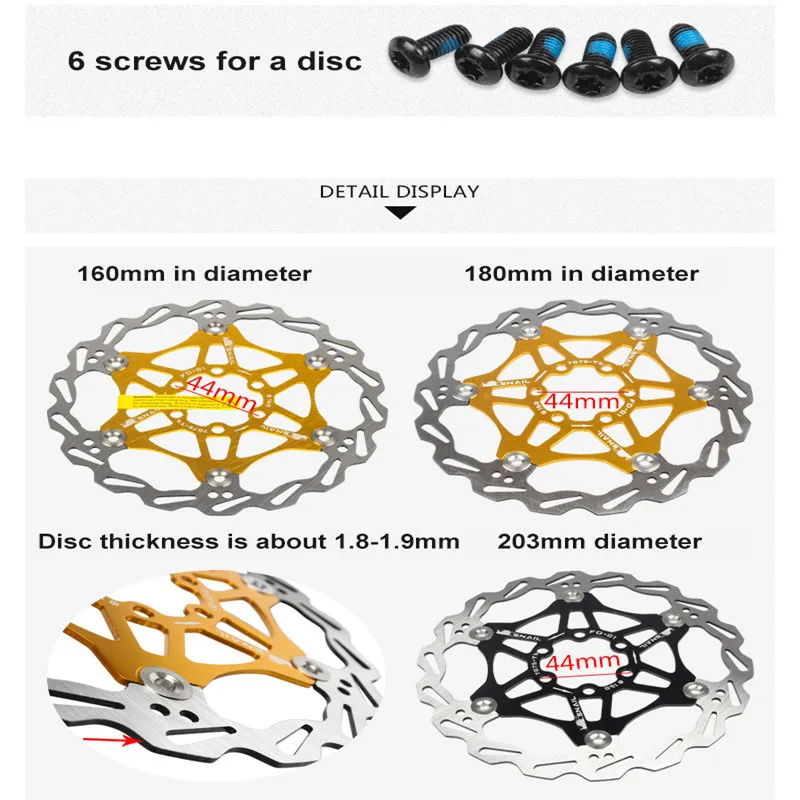 160mm 180mm 203m Front Rear Disc Brake Disc Plate Bike Brake Rotor