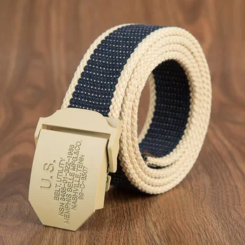 

Hot Sale 2019 New Men's Canvas Casual Outdoor Knitted Korean Version Tide 3.8 Width Belt 110cm to 140cm Sizes 6 Solid Colors