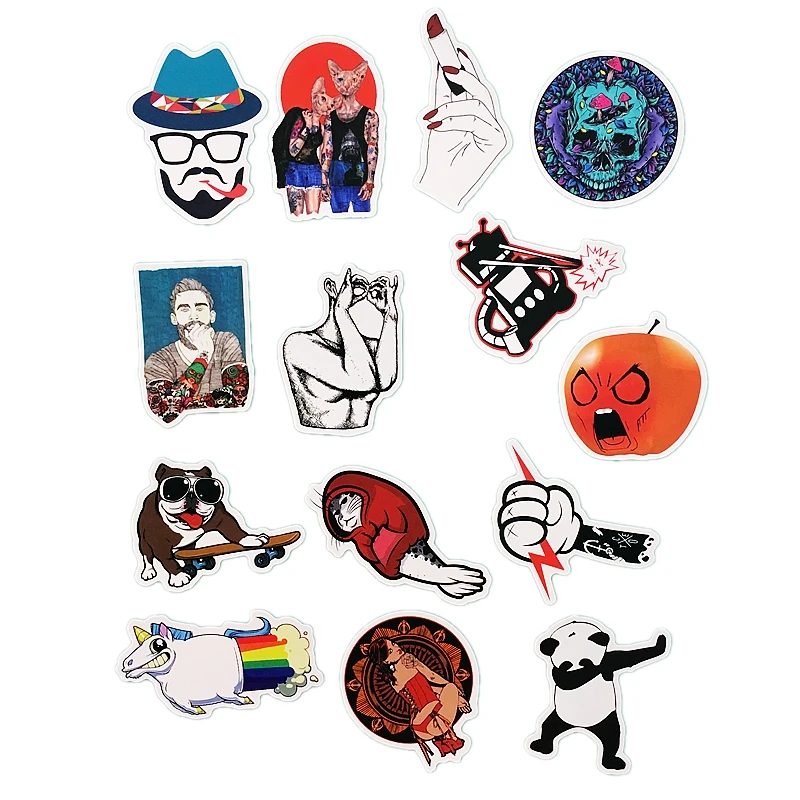 Stickers on A Laptop 50 Pcs/pack Fashion Style Graffiti Stickers for Moto Car & Suitcase Stickers Skateboard Sticker of Kids