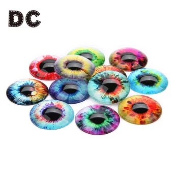 

20pcs/lot 10 12 14 18 20 25mm Ethnic Eye Glass Cabochon Flower Beads Pendant Charms Fit Flat Back Base Tray Setting DIY Jewelry
