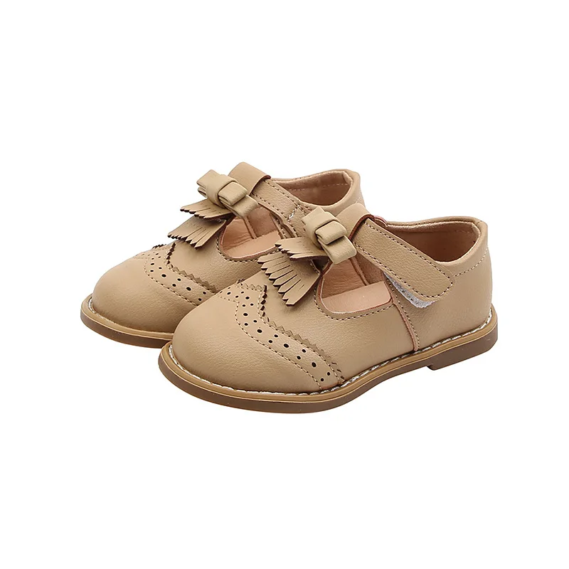 children's shoes for sale Spring Autumn Girls Shoes Fringed T Strap Shoes Fretwork Brogue Shoes Bowtie Princess Kids Oxford Shoe Toddler Child Casual Shoe girls shoes