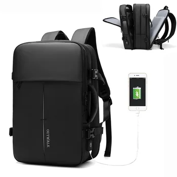 

High Quality 15'' Laptop Men Backpack Large Capacity Business Travel Case Bag USB Charger Bag Expandable Backpack