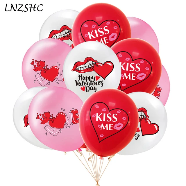 Ballons Love Heart kiss, joyeux anniversaire, mariage, saint valentin,  décoration de fête d'anniversaire, accessoires de stand Photo - AliExpress