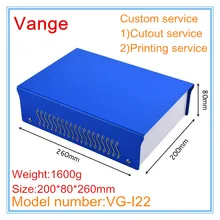 1 шт./лот электроники металлическое соединение коробки 200*80*260 мм Железный стальной инструмент оболочки чехлы «сделай сам» для печатная плата для управления производственным процессом