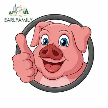 

EARLFAMILY 13cm x 12.5cm Car Decals for Thumbs Up Pig Fine Stickers Graffiti Sticker Body for Car Personality Motorcycle