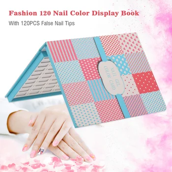 

Fashion 120 Nail Color Display Book with 120PCS False Nail Tips for Nail Art DIY Nail Polish UV Gel Color Card Chart Board