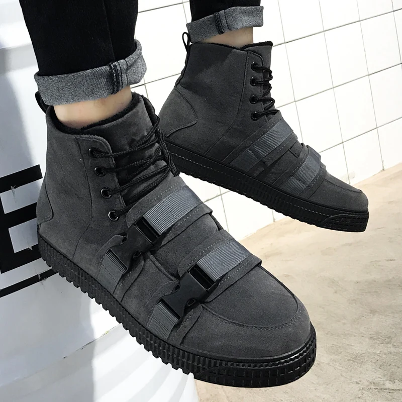 Boots Men Winter Shoes plush warm Men snow Boots Casual suede Leather Ankle Boots Male Leather Footwear chaussures