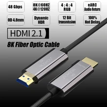 8K волокно Ультра HD кабель HDMI 2,1 кабель 8K@ 120Hz Оптическое волокно HIFI аудио кабель Ultra-HD(UHD) Видео Линия 48Gbs шнур HDR 4:4:4