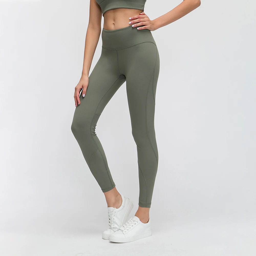 

Women Sports Leggings Thread Splicing High Waist Tummy Control Skinny Pants Mujer Pull Up Fitness Trousers Ankle-length