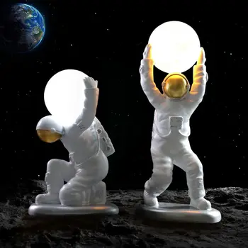 

Creative 3D Print Astronaut Moon Lamp Rechargeable LED Night Light 3 Color Touch Sensor Lights Decor Cosmonaut Lamps YHJ010915