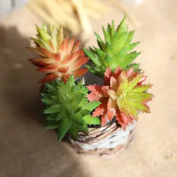 

5PCS Artificial Barbed Aloe Succulents Fake Flower for Lawn Garden Home Bar Decor DIY Small Succulent Plant Indoor Plants