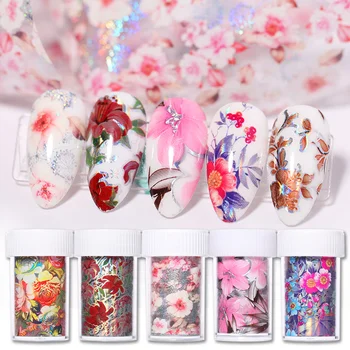 

1 Roll Flower Pattren Nail Foils Holo Paisley Transfer Nail Art Foils DIY For Gel Polish Nail Art Decorations