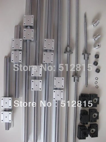 3sets SBR16 rails+3 ballscrews SFU1204+3sets BK/BF...