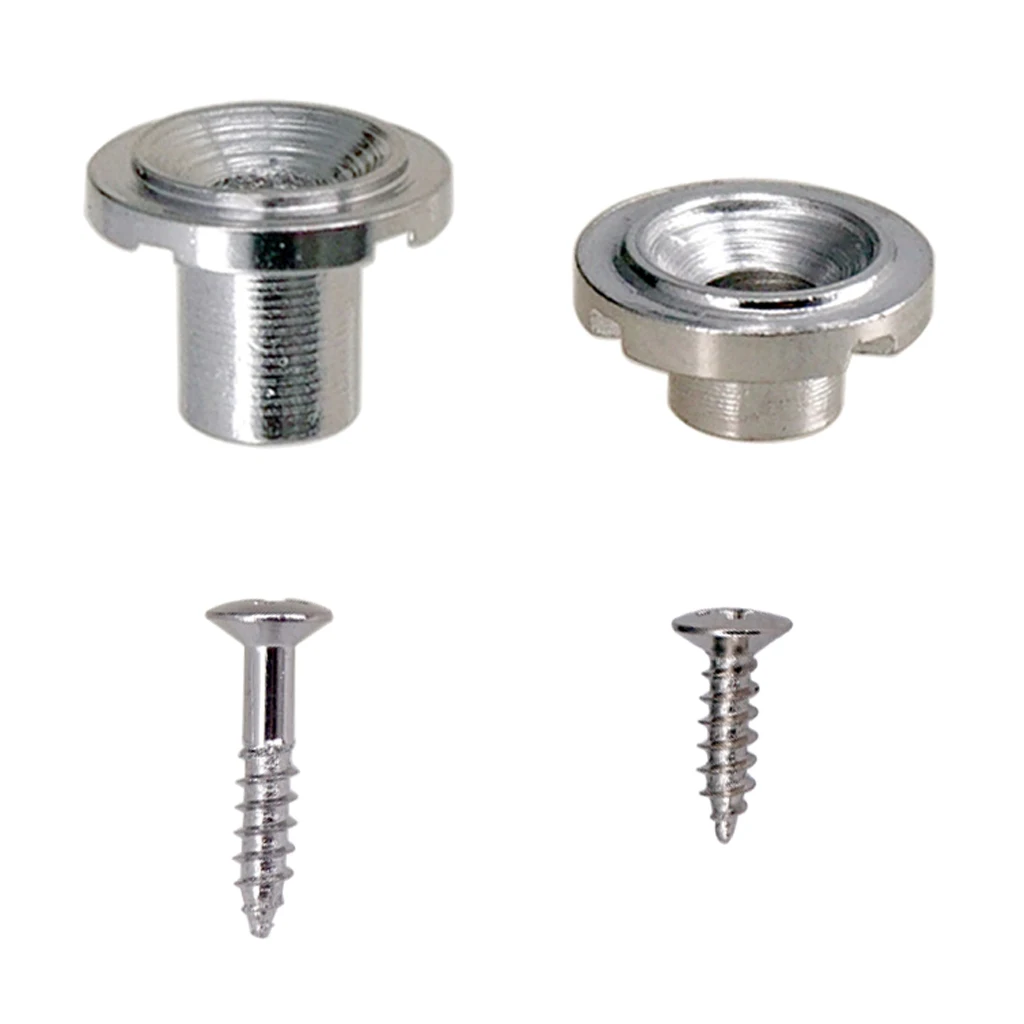Round String Tree Retainer&Screws Set for Fender ST Guitar Black+Silver