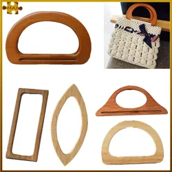 1Pair Nature Wooden Bag Handles For Diy Handbag Tote Handles O Bag Handles Purse Bags Accessories Parts Bamboo Imitation Handles