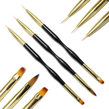 

3pcs Nail Art Brush Set for 6 Uses Acrylic Nail Liner Drawing Pen UV Gel Nail Brushes for Manicure Accessory Tools