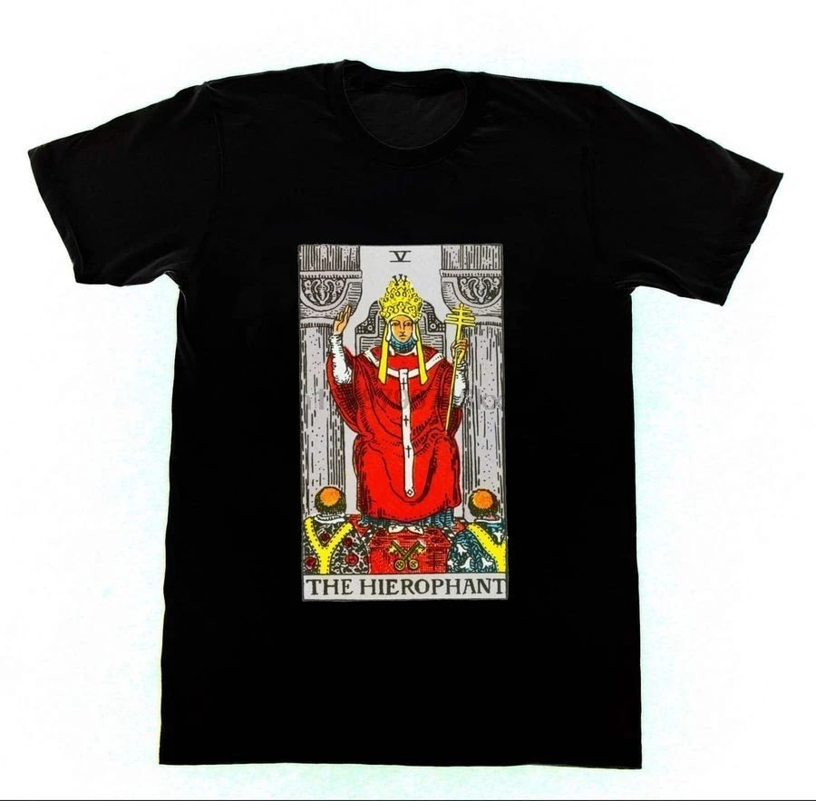 Hierophant T12 футболка Райдер Таро карты гадания оккультное колдовство 2019 О-образным