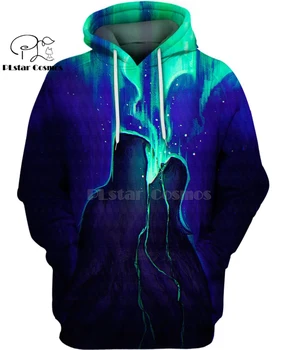 

PLstar Cosmos Animal Wolf Aurora 3d hoodies/Sweatshirt Winter autumn funny long selvee Harajuku streetwear