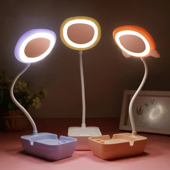 

Cartoon Makeup Mirror Table Lamp USB Plug in DC5V Lamps Table Phone Holder Led Table Lamp USB Hose Led Desk Lamp Storage Box