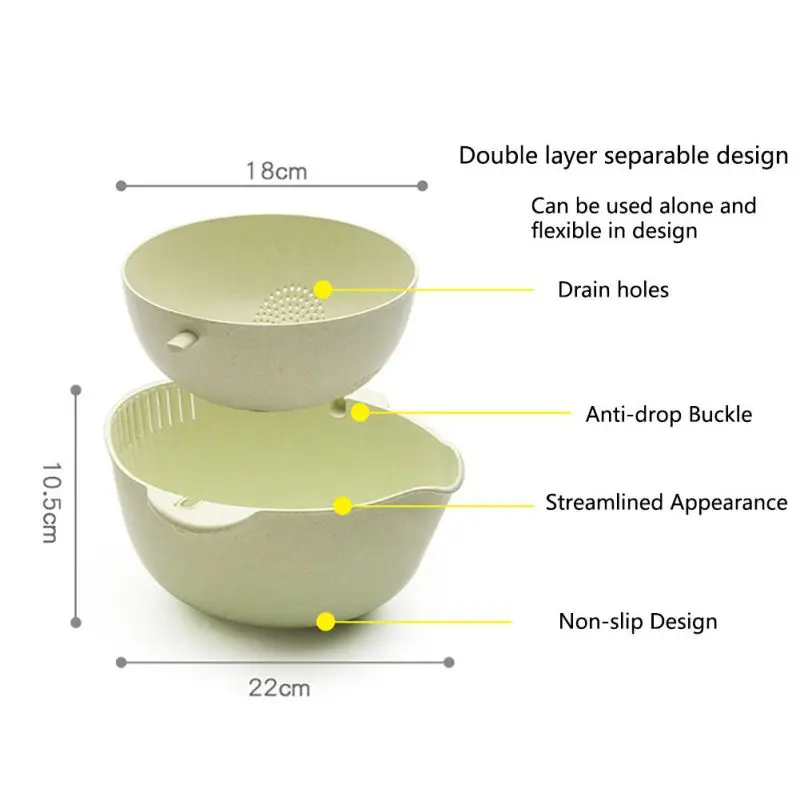 Двухслойная корзина для сушки, миска для мультиварки, миска для раковины, фруктов, пшеницы, ситечко для мытья, миска, дуршлаг, кухонные принадлежности