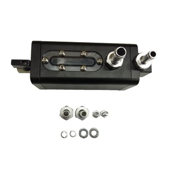 

Universal Black Car Refit Aluminum Fabrication Baffled Oil Catch Tank Can 2-Port Black Oil and Gas Separator Car Styling