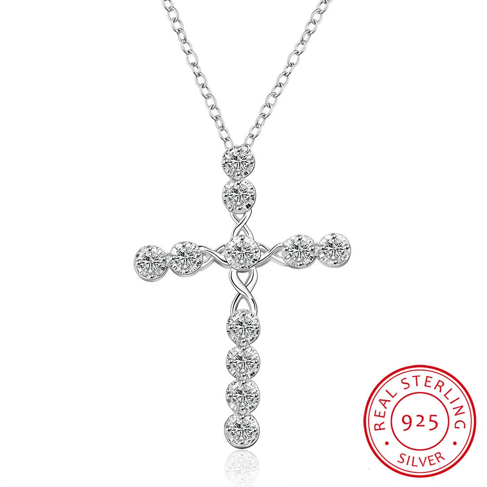 

2019 High Quality 925 Sterling Silver Pave Aaa Cz Tiny Cute Cross Pendant Chocker Necklace Zirconia Charm Necklack Fine Jewelry