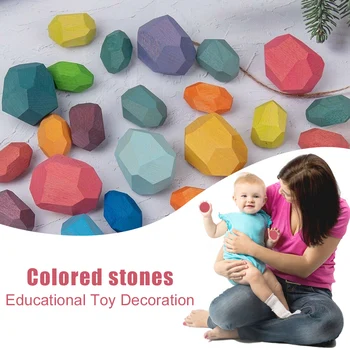 

5/11/16 Pcs Colorful Stones Educational Toy Stacking Game Building Blocks for Children Kids M09