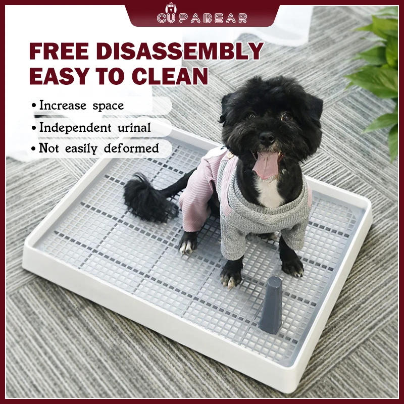 Indoor Dog Litter Box Pet Potty Training Toilet for Small Puppy Poop Pad with Pillar Tray Pooper Cleaning Accessories |