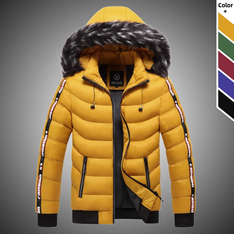 Jacket Winter Outwear Hoodied Parka Thicken Men Mens Fashion-Brand New Warm Casual Fur