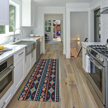 

Bohemian Door Mat Kitchen Rug Anti-Slip Floor Mat Carpet for Living Room Geometric Polyester Microfiber Kitchen Mat Doormat Home