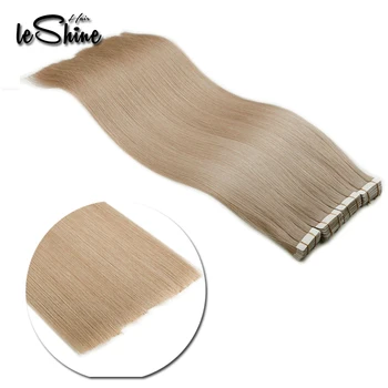 

Leshine 100% Human Hair Double Drawn Tape In Hair Extensions 20PCS/Set Skin Weft Malaysian Remy Hair 14’’18’’20’’ ash blonde