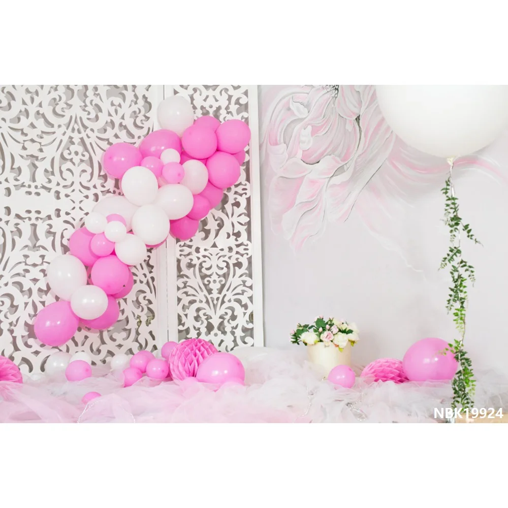 Laeacco бумажный шарик цветок день рождения интерьер фотографии фоны индивидуальные фотографические фоны для фотостудии - Цвет: NBK19924