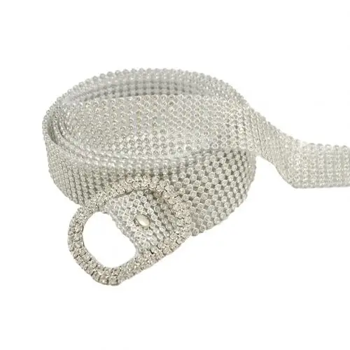 Silver Oval Новинка, модные роскошные женские Стразы, инкрустированные круглые сердца, овальная пряжка, пояс для джинсов - Цвет: Silver Oval
