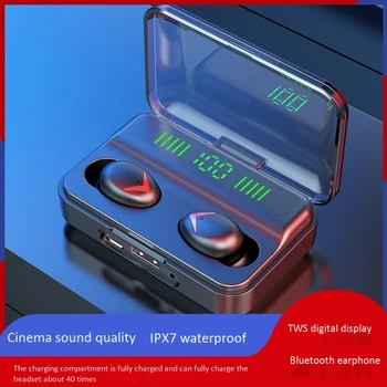 

A10 TWS Bluetooth 5.0 Wireless Earphone Bass Stereo LED Digital Display Game Automatic Pairing In-Ear Headset with Charge Case