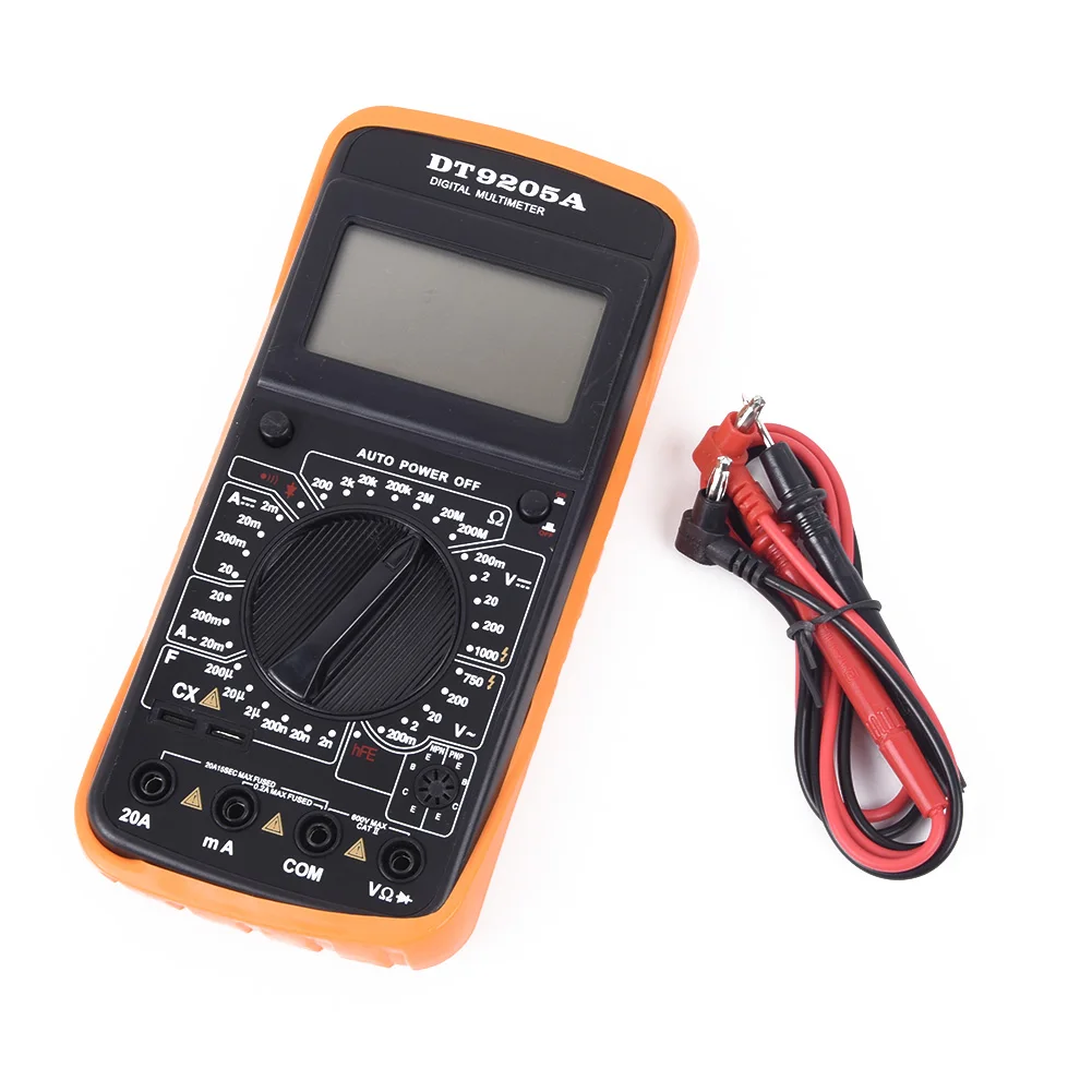 Pro DT9205A Цифровой мультиметр с ЖК-дисплеем AC/DC Амперметр тестер сопротивления емкости