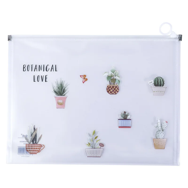 1PC Waterproof Zipper Kawaii Star A4 File Folder Bag Desk Document Paper Organizer Case Office Study Storage Bags Stationery
