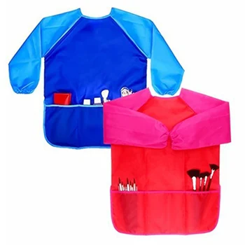 

Children Art Smock,2 Pack Long-sleeved Kids Painting Apron With Front Pockets 3-8Years Old Unisex Toddler