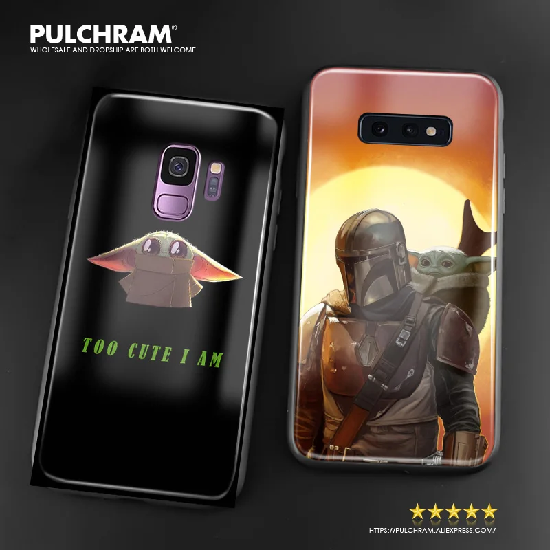 Милый Гладкий мягкий силиконовый стеклянный чехол для телефона Baby yoda meme s Samsung Galaxy