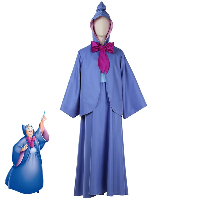 Cinderella Fairy Godmother Dress Cartoon Fancy Cosplay Halloween Women  Costume Butterfly Coat With Hood Magic Outfit Custom Made - Cosplay  Costumes - AliExpress