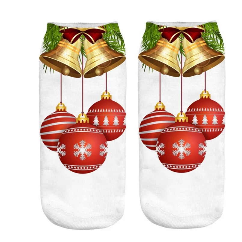 3D Christmas sports socks men and women yoga warm socks Santa Claus elk print running casual warm sports socks 30O11 (1)