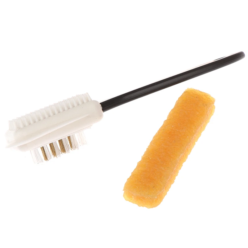 2pcs/set Leather Stain Cleaner Suede Shoe Brush 3 Side Cleaning Brush Rubber Eraser Black S Shaped Shoes Cleaner Boot Shoe 3