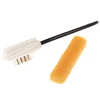 2pcs/set Leather Stain Cleaner Suede Shoe Brush 3 Side Cleaning Brush Rubber Eraser Black S Shaped Shoes Cleaner Boot Shoe 3
