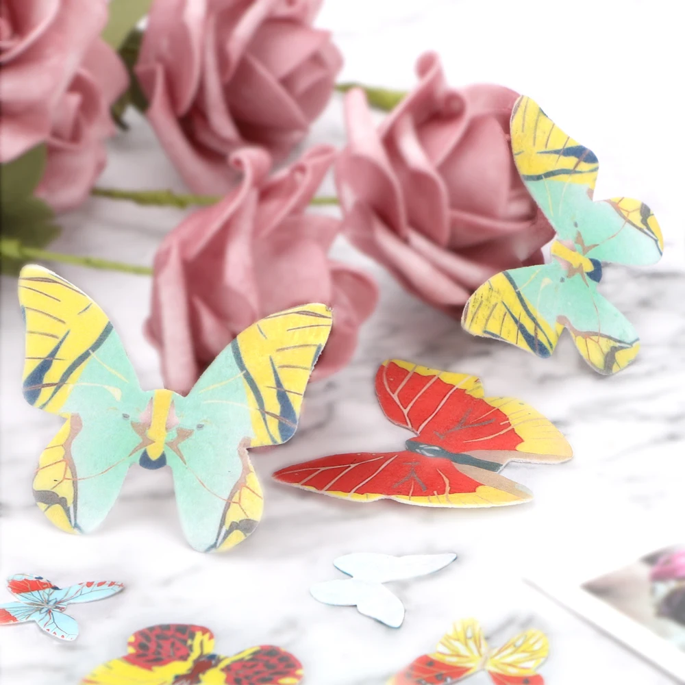 

40 Piece/Set Cake Cupcake Topper Cake Tools Birthday Wedding Decor Edible Glutinous Wafer Rice Paper Butterfly Cake Decoration