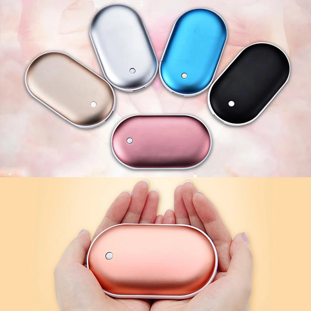 Многофункциональное зарядное устройство power Bank с функцией грелок для рук, зимняя Двусторонняя карманная грелка для рук, черный цвет