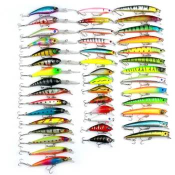 

Minnow 43Pcs/Lot Fly Fishing Lure Set Hard Bait Jia Lure Wobbler Carp 6 Models Fishing Tackle