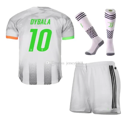 19, 20, Детский комплект+ носки juve, Футбольная Футболка BUFFON Dybala DE LIGT Ramsey Ronaldo Kean, Детские трикотажные изделия с бесплатной заплаткой - Цвет: kids