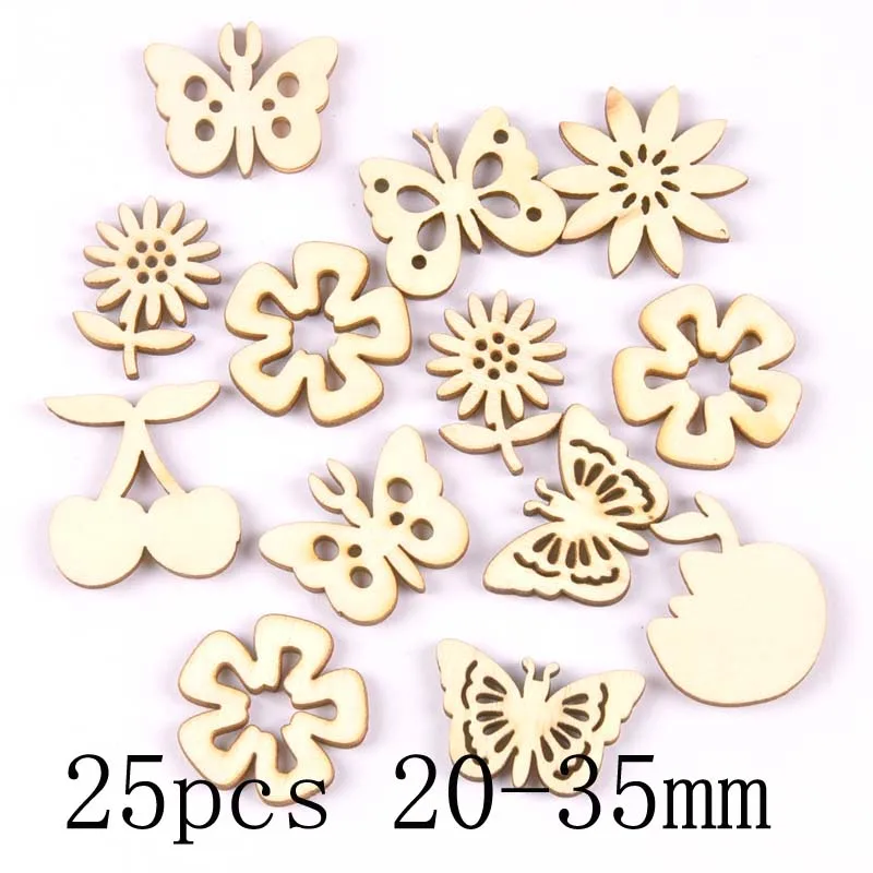 mt1834-25pcs Смешанный принт деревянное животное Ломтики для Аксессуары для скрапбуков украшения из натурального дерева DIY украшения для дома M2520 - Цвет: mt1834-25pcs