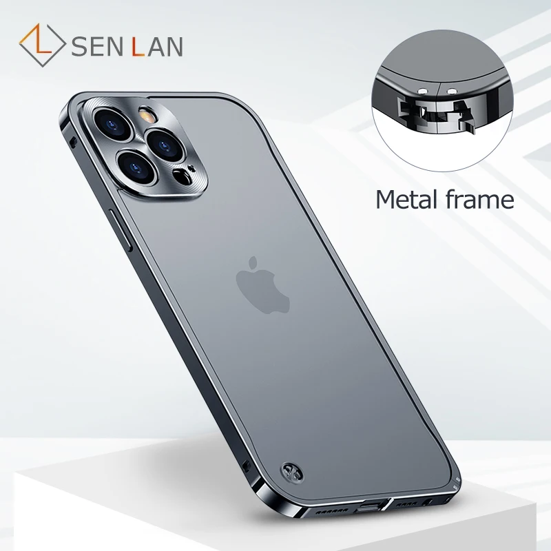 Coque Métal Pour IPhone 12/12 Mini/12 Pro/12 Pro Max – Aluminium – Argent + Protection Objectif
