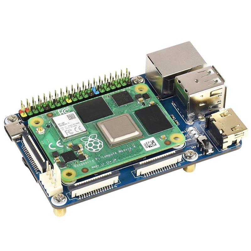 Mini Placa de Base para Módulo de Computador Placa de Base para Raspberry pi Cm4 com Módulo de Computador Cb4. Dsi Rtc Ventilador Usb Rj45 Gigabit M.2 Ranhura para Cm4 - Imagem 3