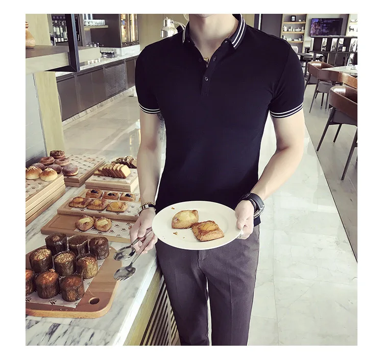 Polo Camisa Hombre, Корейская однотонная летняя рубашка поло, мужская хлопковая дышащая рубашка поло с коротким рукавом, Para Hombre 3xl Camisa Polo